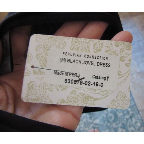 New w Tags, Peruvian Connection Black Jovel Dress w Detachable Lining in Sz M - Picture 7 of 8